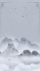 中国风水墨画节气大雪视频的预览图